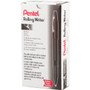 Pentel Rolling Writer Rollerball Pen, Stick, Medium 0.8 mm, Black Ink, Black Barrel, Dozen