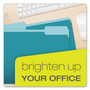 Pendaflex Colored File Folders, 1/3-Cut Tabs: Assorted, Letter Size, Teal/Light Teal, 100/Box