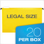 Pendaflex SureHook Hanging Folders, Legal Size, 1/5-Cut Tabs, Yellow, 20/Box (PFX615315YEL) View Product Image