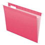 Pendaflex Colored Reinforced Hanging Folders, Letter Size, 1/5-Cut Tabs, Pink, 25/Box