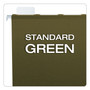Pendaflex Ready-Tab Extra Capacity Reinforced Colored Hanging Folders, Legal Size, 1/6-Cut Tabs, Standard Green, 20/Box
