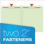 Pendaflex Heavy-Duty Pressboard Folders with Embossed Fasteners, Straight Tabs, 2" Expansion, 2 Fasteners, Letter Size, Green, 25/Box