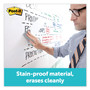 Post-it Dry Erase Surface, Laminate Film, 96" x 7 mil x 48", White