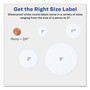 Avery Durable White ID Labels w/ Sure Feed, 2.5" dia, White, 72/Pk (AVE22856) View Product Image