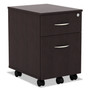 Alera Valencia Series Mobile Pedestal, Left or Right, 2-Drawers: Box/File, Legal/Letter, Espresso, 15.88" x 19.13" x 22.88" (ALEVABFES) View Product Image