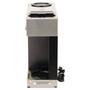 BUNN Pour-O-Matic Three-Burner Pour-Over Coffee Brewer, 12-Cup, Stainless Steel, Black