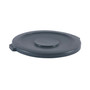 Boardwalk Lids for 44 gal Waste Receptacles, Flat-Top, Round, Plastic Gray