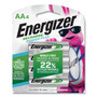 Energizer NiMH Rechargeable AA Batteries, 1.2 V, 4/Pack