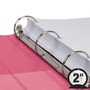 Samsill Earth's Choice Plant-Based Durable Fashion View Binder, 3 Rings, 2" Capacity, 11 x 8.5, Berry, 2/Pack