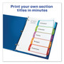 Avery Customizable TOC Ready Index Multicolor Tab Dividers, 5-Tab, 1 to 5, 11 x 8.5, White, Contemporary Color Tabs, 1 Set