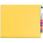 Smead End Tab Pressboard Classification Folders, Six SafeSHIELD Fasteners, 2" Expansion, 2 Dividers, Letter Size, Yellow, 10/Box (SMD26789) View Product Image