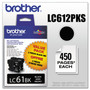 Brother LC612PKS Innobella Ink, 450 Page-Yield, Black, 2/Pack (BRTLC612PKS) View Product Image