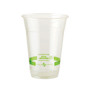 World Centric PLA Clear Cold Cups, 16 oz, Plastic, Clear, 1,000/Carton