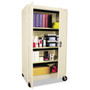 Alera Assembled Mobile Storage Cabinet, with Adjustable Shelves 36w x 24d x 66h, Putty (ALECM6624PY) View Product Image