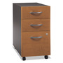 Bush Series C Mobile Pedestal File, Left/Right, 3-Drawers: Box/Box/File, Legal/Letter/A4/A5, Cherry/Gray, 15.75" x 20.25" x 27.88" (BSHWC72453SU)