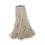 Boardwalk Mop Head, Economical Lie-Flat Head, Cotton Fiber, 20 oz, White, 12/Carton (BWK720C) View Product Image