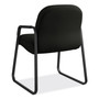 HON Pillow-Soft 2090 Series Guest Arm Chair, Leather Upholstery, 31.25" x 35.75" x 36", Black Seat, Black Back, Black Base