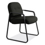 HON Pillow-Soft 2090 Series Guest Arm Chair, Leather Upholstery, 31.25" x 35.75" x 36", Black Seat, Black Back, Black Base