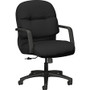 HON Pillow-Soft Mid-Back Chair | Center-Tilt | Fixed Arms | Black Fabric - Black Seat Color - Memory Foam, Polyester Seat Material - Black Back Color - Foam, Polyester Back Material - Black Frame Color