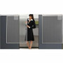 Quartet Workstation Sliding Privacy Screen - 36" Width x 48" Height x 1.3" Depth - Silver Aluminum Frame - Plastic - Silver