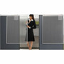 Quartet Workstation Sliding Privacy Screen - 36" Width x 48" Height x 1.3" Depth - Silver Aluminum Frame - Plastic - Silver