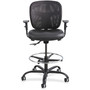 Safco Vue Heavy-Duty Extended-Height Stool, Supports Up to 350 lb, 23" to 32.5" Seat Height, Black Vinyl Seat, Black Base