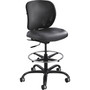 Safco Vue Heavy-Duty Extended-Height Stool, Supports Up to 350 lb, 23" to 32.5" Seat Height, Black Vinyl Seat, Black Base