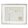 Universal Plastic Document Frame with Mat, 11 x 14 and 8.5 x 11 Inserts, Metallic Silver