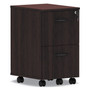 Alera Valencia Series Mobile Pedestal, Left or Right, 2 Legal/Letter-Size File Drawers, Mahogany, 15.38" x 20" x 26.63" (ALEVA582816MY) View Product Image