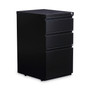 Alera File Pedestal with Full-Length Pull, Left or Right, 3-Drawers: Box/Box/File, Legal/Letter, Black, 14.96" x 19.29" x 27.75" (ALEPBBBFBL) View Product Image