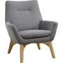 Lorell Quintessence Collection Upholstered Chair - Gray Seat Color - Gray Back Color - Low Back - Four-legged Base