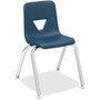 Lorell 14" Seat-height Student Stack Chairs - Four-legged Base - Navy - Polypropylene