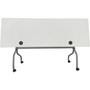 Lorell Flip Top Training Table - White Top - Silver Base - 4 Legs - 23.60" Table Top Length x 72" Table Top Width - 29.50" Height