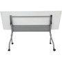 Lorell Flip Top Training Table - White Top - Silver Base - 4 Legs - 23.60" Table Top Length x 72" Table Top Width - 29.50" Height