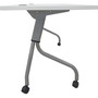 Lorell Flip Top Training Table - White Top - Silver Base - 4 Legs - 23.60" Table Top Length x 72" Table Top Width - 29.50" Height