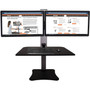 Victor High Rise Electric Triple Monitor Standing Desk Workstation, 28 x 23 x 20, Black/Aluminum, Ships in 1-3 Business Days (VCTDC475) View Product Image