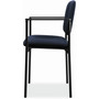 HON VL616 Stacking Guest Chair with Arms, Fabric Upholstery, 23.25" x 21" x 32.75", Navy Seat, Navy Back, Black Base