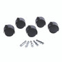 Master Caster Deluxe Duet Hard-Wheel Casters, 0.44" x 0.88" Grip Ring Type B Stems, 2" Nylon Wheels, Matte Black, 5/Set