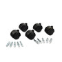 Master Caster Deluxe Duet Hard-Wheel Casters, 0.44" x 0.88" Grip Ring Type B Stems, 2" Nylon Wheels, Matte Black, 5/Set