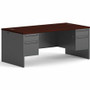 HON 38000 H38180 Pedestal Desk - 29.5" Height x 72" Width x 36" Depth - 4 x Box, File Drawer(s) - Double Pedestal - Waterfall Edge - Finish: Charcoal