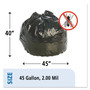 AbilityOne 8105015346819, SKILCRAFT Insect Repellent Trash Bags, 45 gal, 2 mil, 40" x 45", Black, Flat Pack, 65/Box