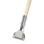 Boardwalk Clip-On Dust Mop Handle, Lacquered Wood, Swivel Head, 1" dia x 60", Natural