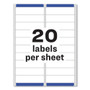 Avery Easy Peel White Address Labels w/ Sure Feed Technology, Inkjet Printers, 1 x 4, White, 20/Sheet, 25 Sheets/Pack (AVE8161) View Product Image