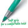 BIC Round Stic Grip Xtra Comfort Ballpoint Pen, Easy-Glide System, Stick, Medium 1.2 mm, Green Ink, Gray/Green Barrel, Dozen