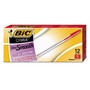 BIC Cristal Xtra Smooth Ballpoint Pen, Stick, Medium 1 mm, Red Ink, Clear Barrel, Dozen (BICMS11RD) View Product Image