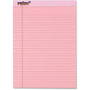 TOPS Prism Plus Colored Paper Pads - 50 Sheets - 0.34" Ruled - 16 lb Basis Weight - 8 1/2" x 11 3/4" Sheet Size - Pink Paper