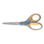 Westcott Titanium Bonded Scissors, 7" Long, 3" Cut Length, Straight Gray/Yellow Handle