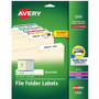 Avery TrueBlock File Folder Labels - 2/3" Width x 3 7/16" Length - Permanent Adhesive - Rectangle - Inkjet, Laser - Matte - (AVE5266)