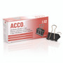 ACCO Binder Clips, Medium, Black/Silver, Dozen