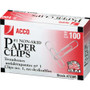 ACCO Paper Clips, #1, Nonskid, Silver, 100 Clips/Box, 10 Boxes/Pack ACC72385 (ACC72385) View Product Image